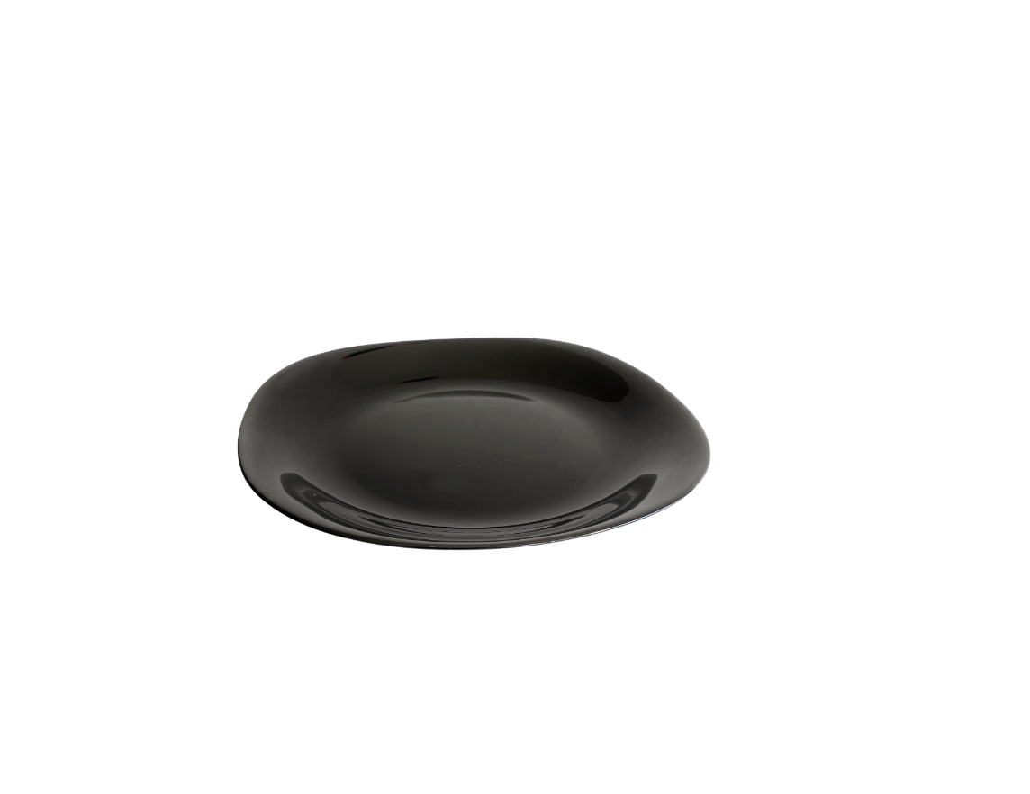 Plato postre cuadrada negra 20cm-HLFP85