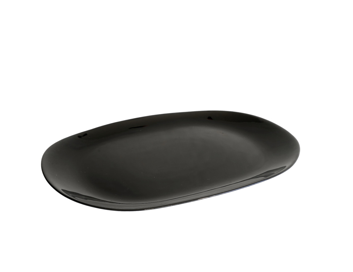 Plato Fuente Rect.negro 22x31cm-HLFYP120